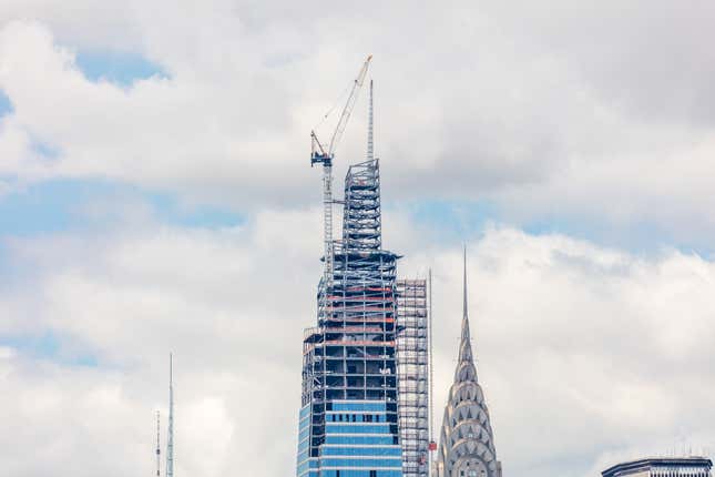 One Vanderbilt, the tallest office tower in midtown Manhattan tops up.