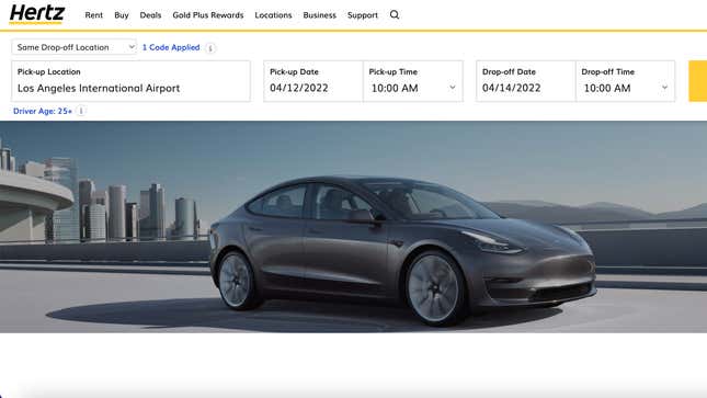 Image for article titled Hertz Adds More Teslas To Its EV Fleet, At Least They Say They Did