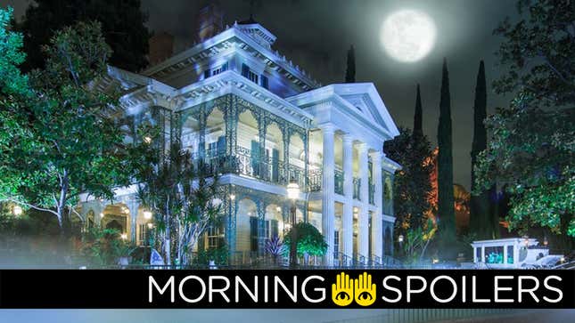 The Haunted Mansion lit by moonlight at the Disneyland Resort in Anaheim, California.
