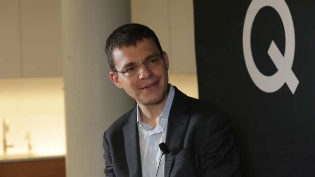 Max Levchin, serial entrepreneur and nice guy, speaks at Quartz’s New York City headquarters.