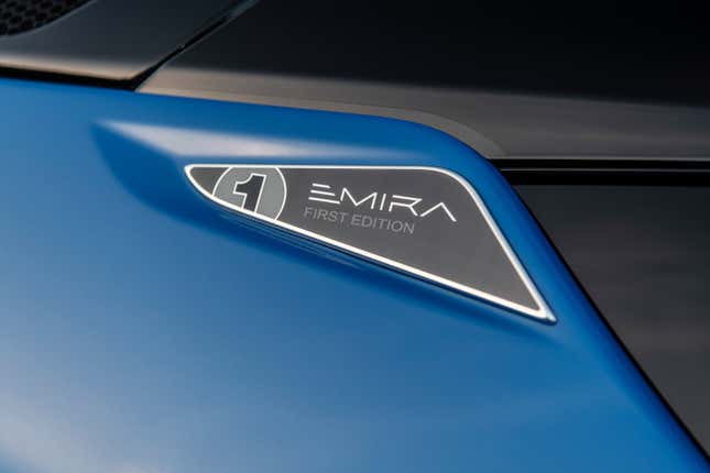 2023 Lotus Emira First Edition badge