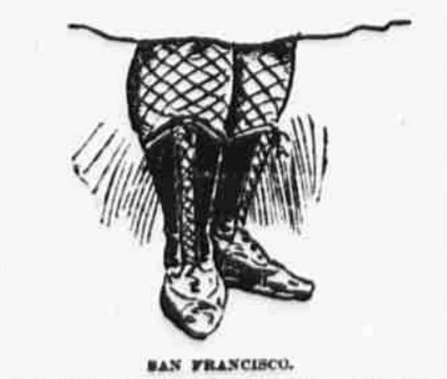 Drawing of lady's legs in bikewear