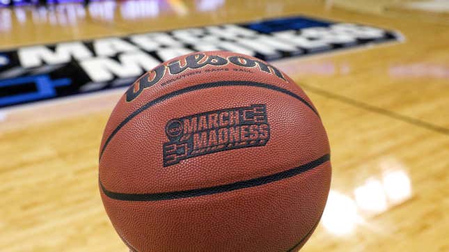 Basketball with March Madness logo