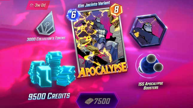 A screenshot shows the $100 Marvel Snap bundle and what's included.