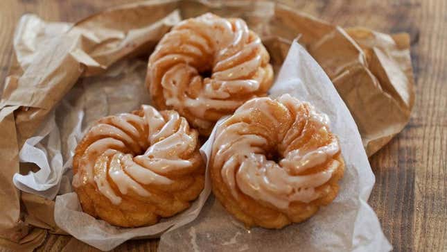 crullers on paper bag