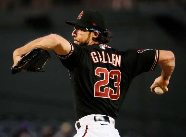Arizona Diamondbacks starting pitcher Zac Gallen (23) throws to the Kansas City Royals in the second inning at Chase Field in Phoenix on April 26, 2023.

Mlb Royals At D Backs