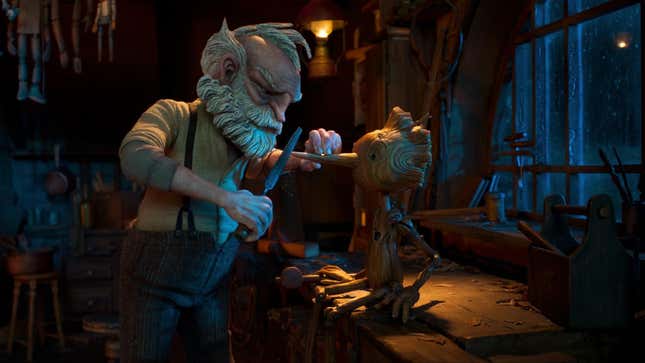 geppetto whittling pinocchio