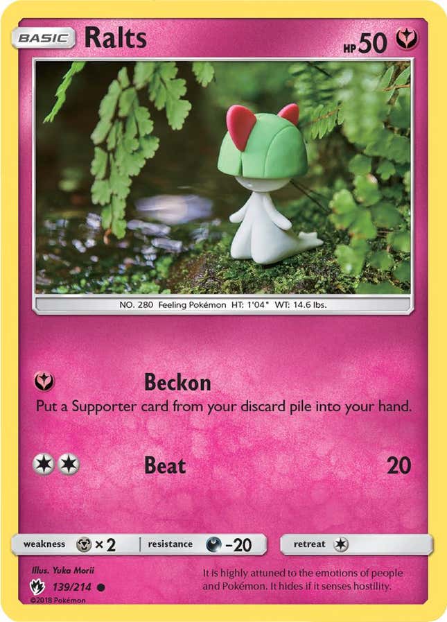 A Ralts Pokemon card.