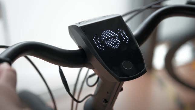 A screenshot from a video showing a person talking to a ChatGPT-integrated Chord e-bike