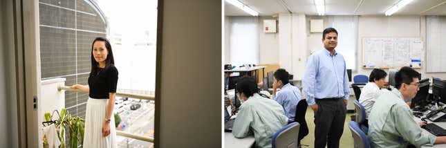 KUMONOS employees captured at the company’s Osaka headquarters.