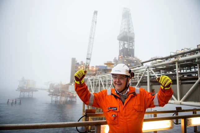 Norway’s petroleum and energy minister in 2019, celebrating the 50th anniversary of the discovery of oil in the North Sea.