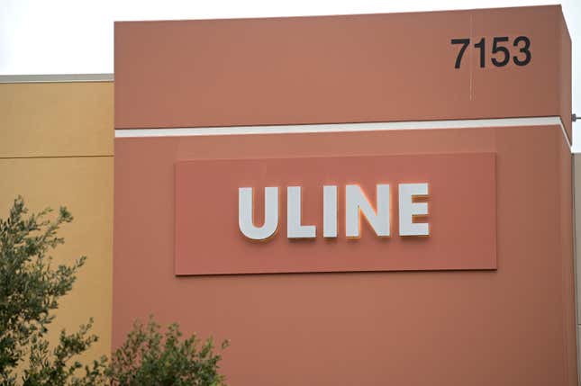 A Uline shipping and business supplies office is viewed during a new coronavirus pandemic, Saturday, Sept. 19, 2020, in Orlando, Fla.