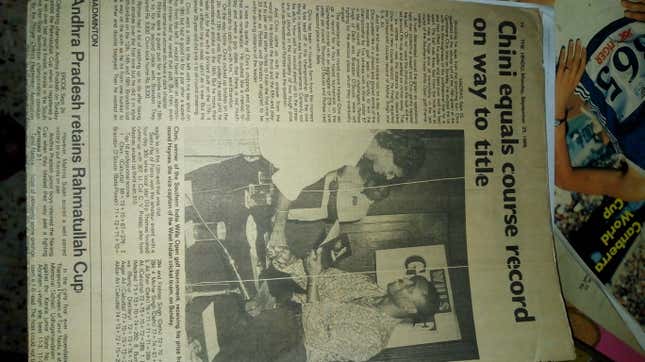 Clippings of Chini Ali are kept at home.