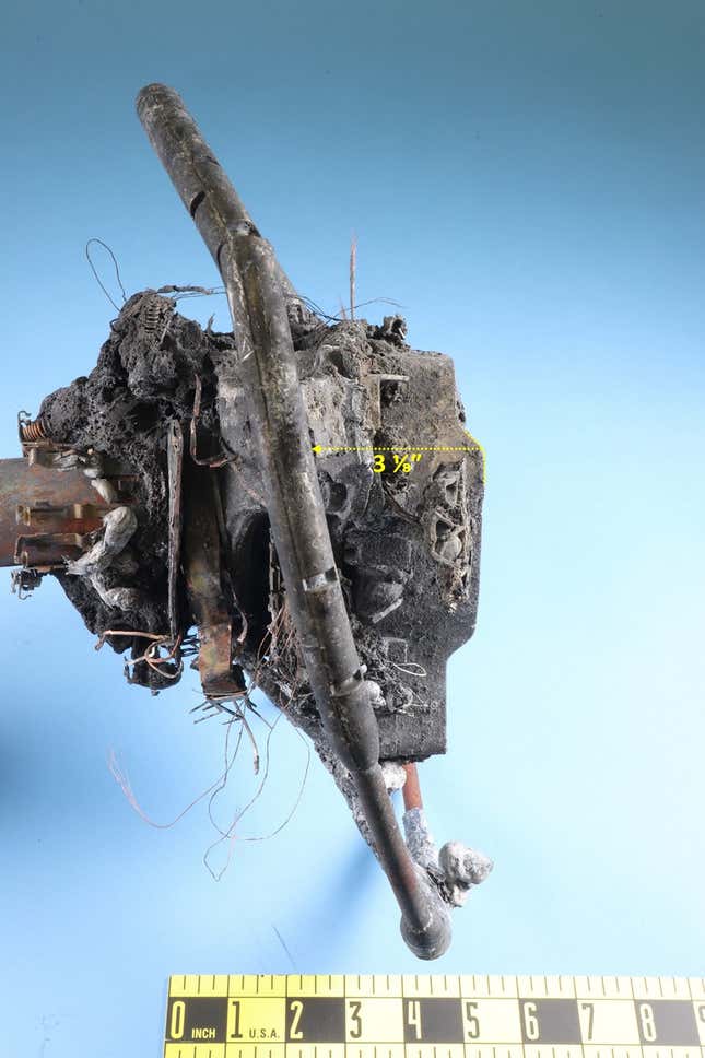 The Tesla’s steering wheel was pushed 3.5" back in the impact