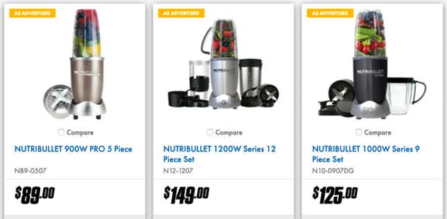 Nutribullet price comparison