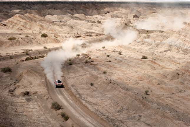 Image for article titled Photos: The epic landscape of the Dakar Rally, seen from above