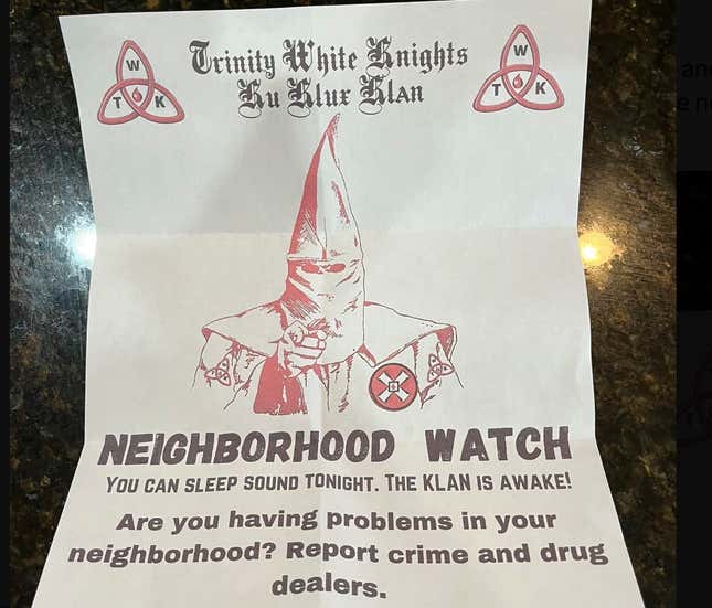Alleged KKK Flyer Found in Mt Sterling, Kentucky