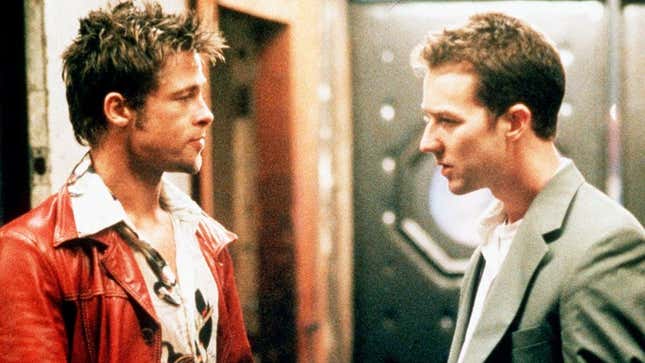Brad Pitt and Edward norton in fight club.