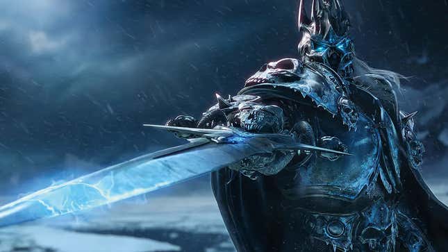 The Lich King holds out a blade. 