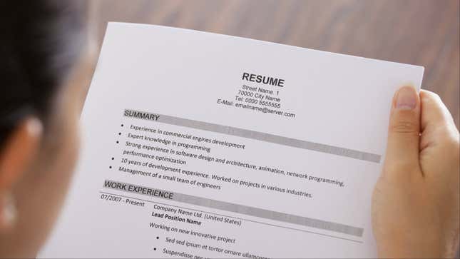Image for article titled The terrible design mistakes you’re likely making on your resume
