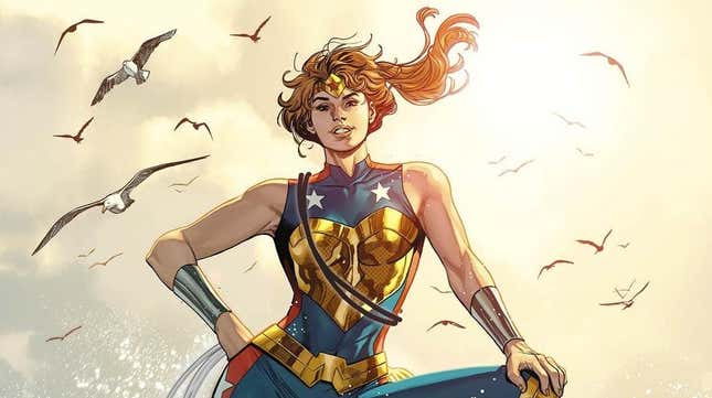 Wonder Woman's daughter Trinity in a variant cover for Wonder Woman #800.