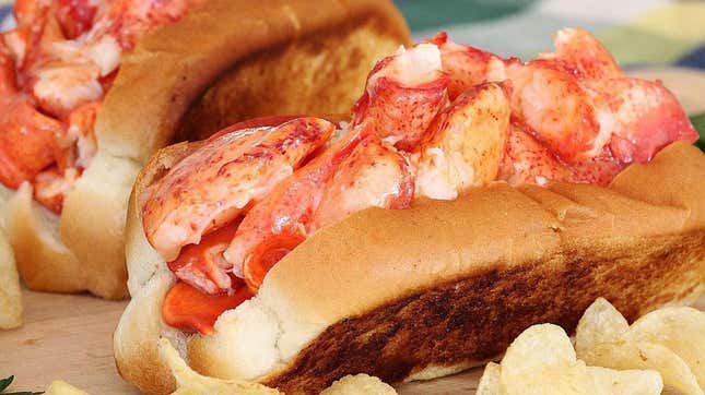 Two fresh lobster rolls