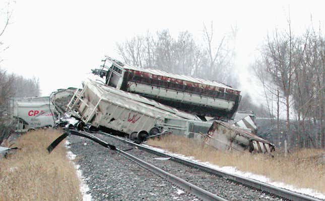 The wreckage in January 2002.