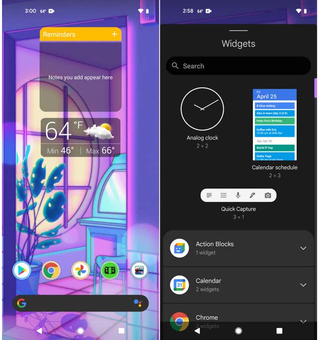 Widgets aren’t fully ready for customization in the latest Android 12 beta, but there is a new Widgets menu to peruse.