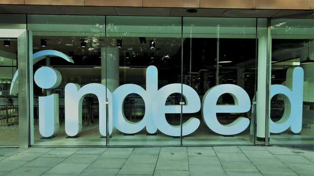 Photo of Indeed sign at company office