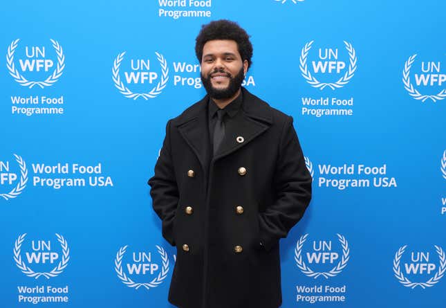The Weeknd attends the U.N. World Food Programme as it welcomes The Weeknd as a Goodwill Ambassador on October 07, 2021 in West Hollywood, California. (Photo by Rich Fury/Getty Images for U.N. World Food Programme)