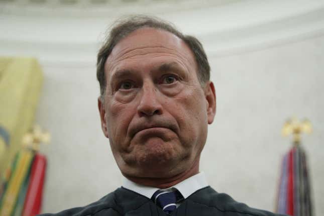 U.S. Supreme Court Justice Samuel Alito is seen after a swearing in ceremony for Mark Esper to be the new U.S. Secretary of Defense July 23, 2019 in the Oval Office of the White House in Washington, DC.