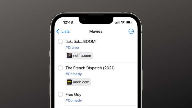 Image for article titled The Best Way to Organize Your TV and Movie Watchlist Is Already on Your iPhone