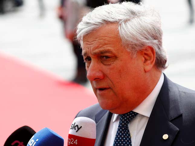 Parliament president Antonio Tajani in Sibiu.