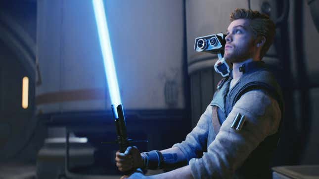 Cal holds a blue light saber in the latest Jedi: Survivor trailer. 