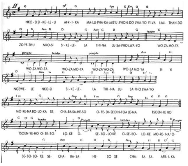 ‘Nkosi Sikelel’ iAfrika’, composed by Enoch Sontonga in 1897.