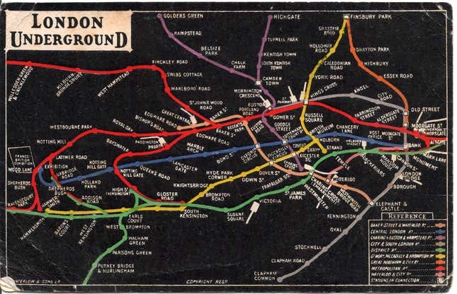 Other 1908 London tube map