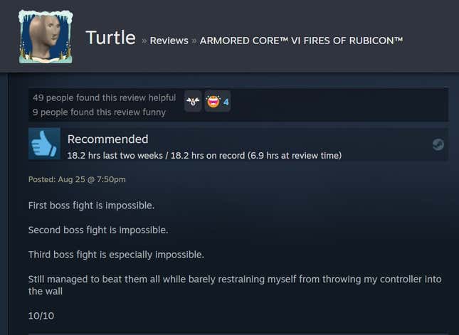 Image for article titled Armored Core VI, As Told By Steam Reviews