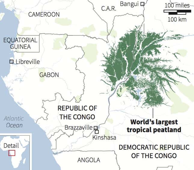 Image for article titled A Congo swamp could release the equivalent of 20 years of US greenhouse gas emissions into the air