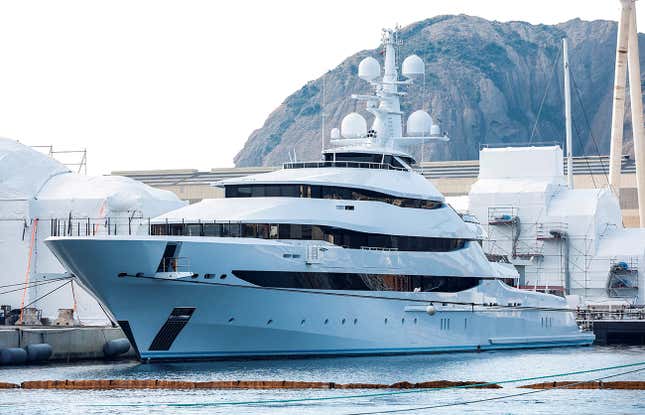FILE PHOTO: Super yatch “Amore Vero,” which French authorities have said is linked to Rosneft’s CEO, is seen at La Ciotat Port near Marseille city, France, March 4, 2022. REUTERS/ Albert Gea/File Photo