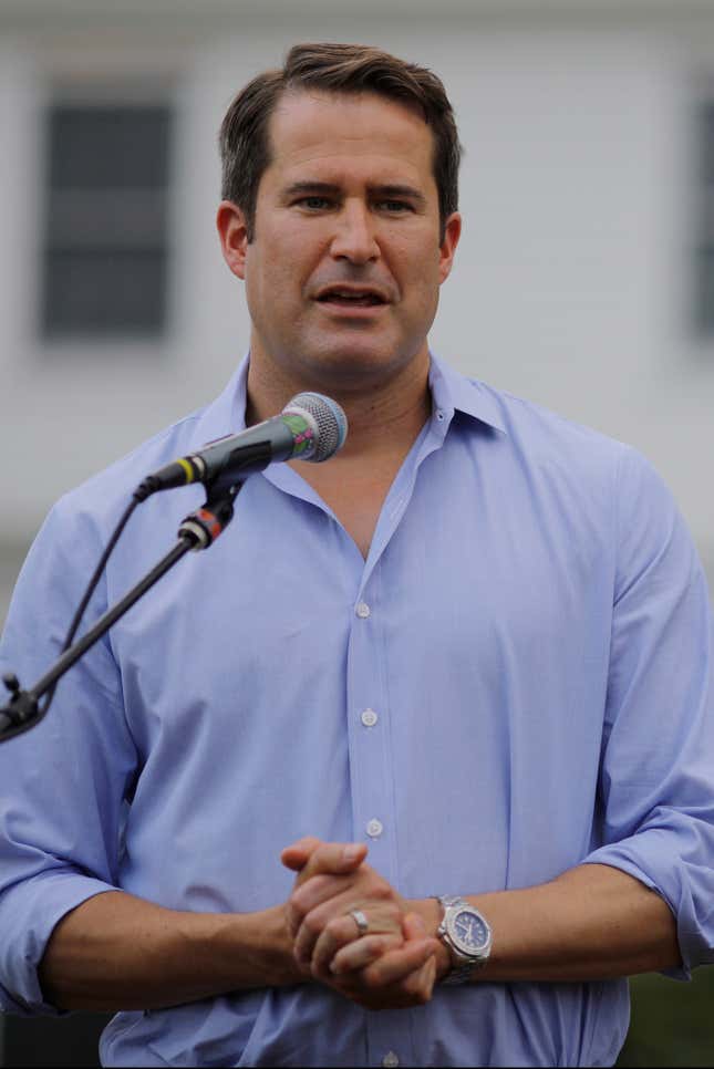 Seth Moulton in New Hampshire, 2018.