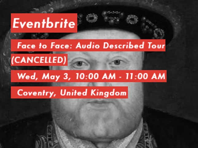 Hello Art World screen shot—canceled event.