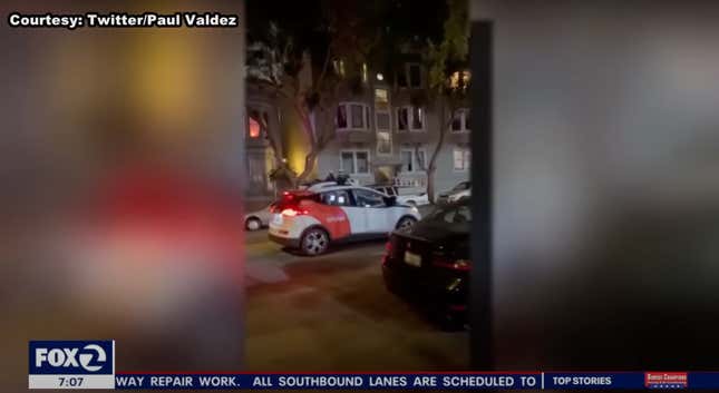 Image for article titled Stalled Self-Driving Car Appears To Block EMS From Reaching Mass Shooting Site