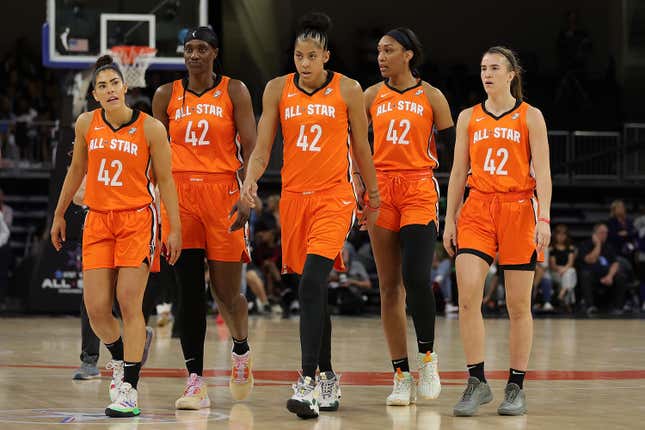 Both All-Star squads played the second half wearing Brittney Griner’s No. 42 in solidarity.