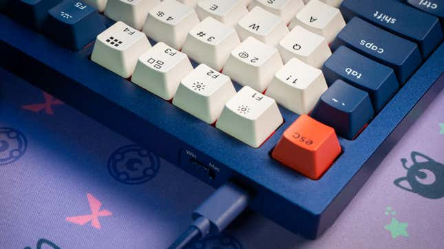 A photo of the top of the Q1 with emphasis on the switch