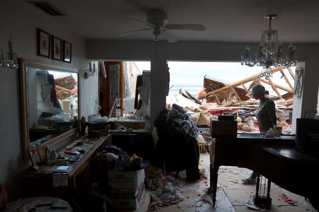 Photo of damaged home inside
