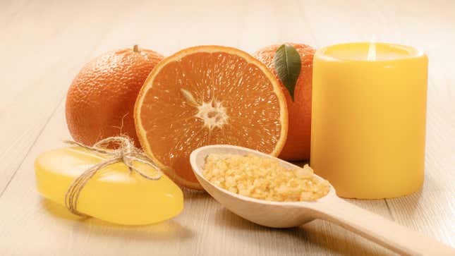 orange and candle