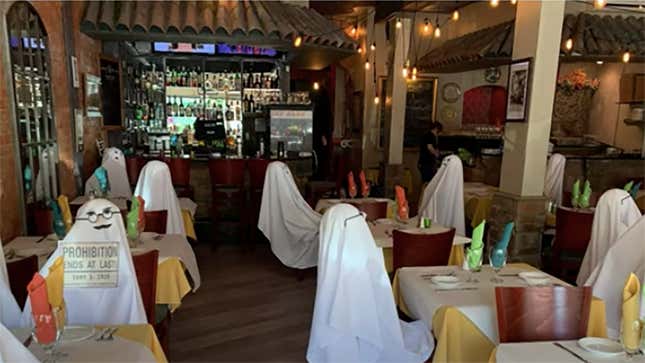 Image for article titled Is it still social distancing if you’re dining next to a ghost?