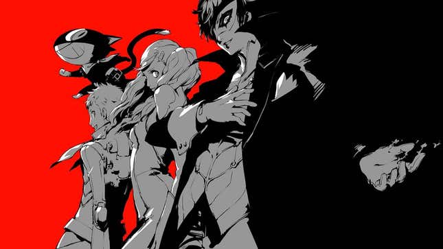 Joker, Panther, Skull, and Morgana pose from the shadows.