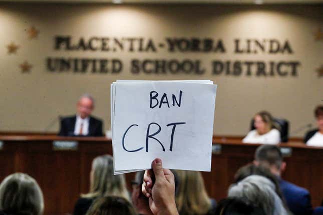 The Placentia Yorba Linda School Board discusses a proposed resolution to ban teaching critical race theory in schools.