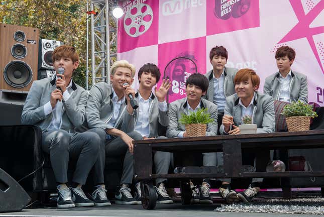 BTS attends the Mnet America show Danny From LA (DFLA) KCON 2014.